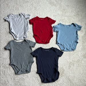 Gray and Red Bodysuits Classic One Pieces